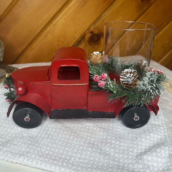 Holiday Red Truck Candle Holder - Picture 3 of 4